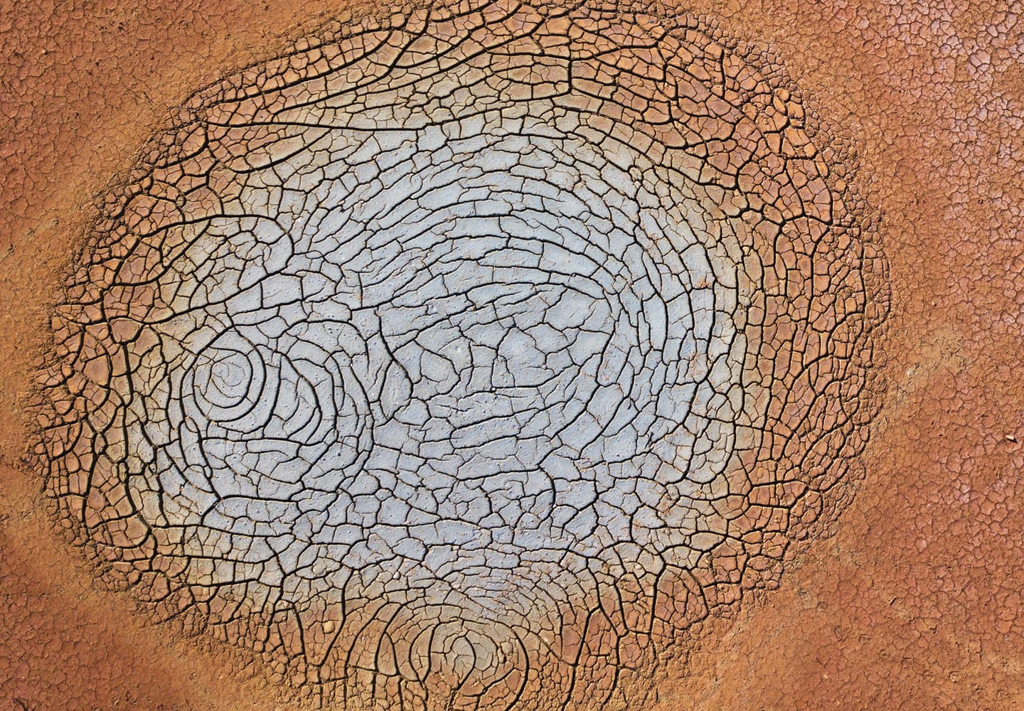 Dry and cracked red earth